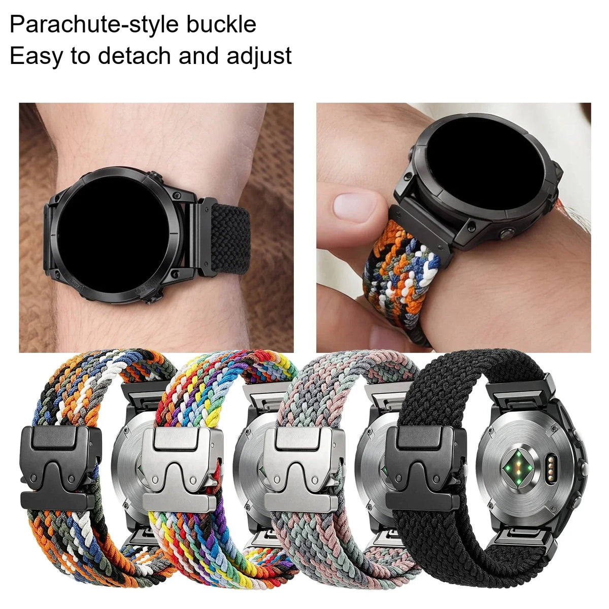 Garmin QuickFit 20/22/26mm Braided Stretch Nylon Band