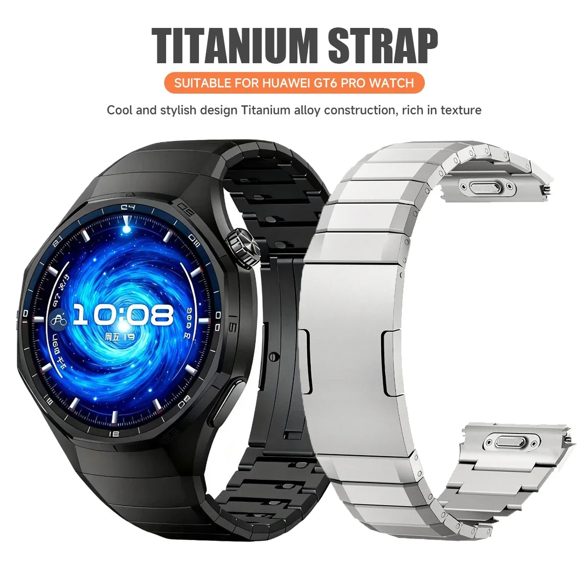 Titanium Metal Band for Huawei Watch GT6 Pro 46mm – No Gap Quick Release Bracelet