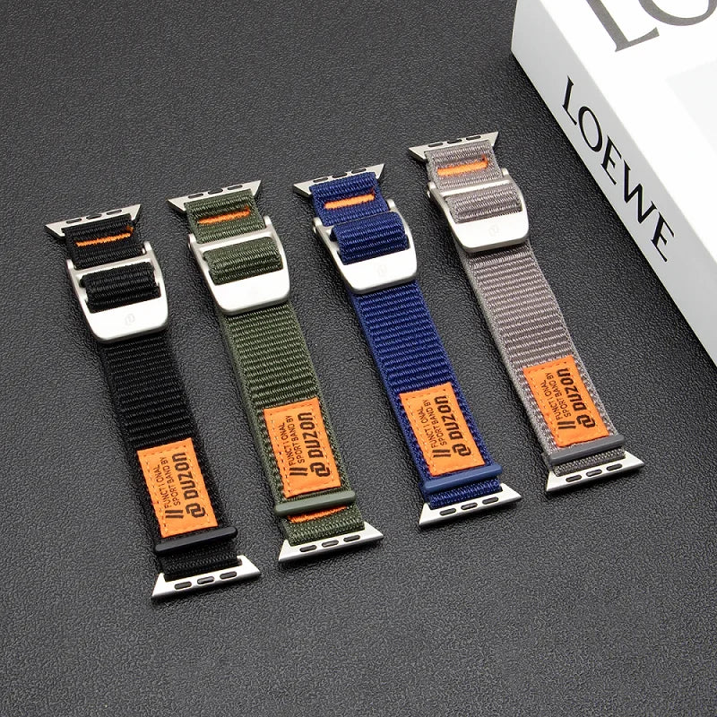 Nylon Sport Watch Band for Apple Watch Ultra 1/2/3 49mm / Series 11 10 9 8 7 6 SE 5 4 – 42/44/45mm