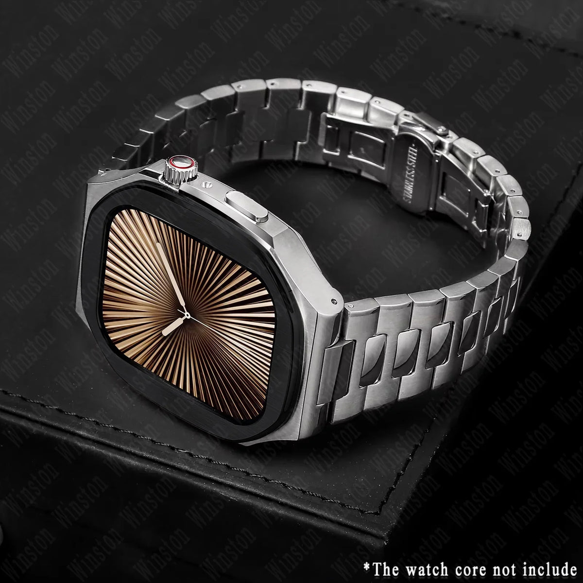 Luxury Stainless Steel Modification Kit for Apple Watch Series 11/10 46mm – Metal Strap & Case