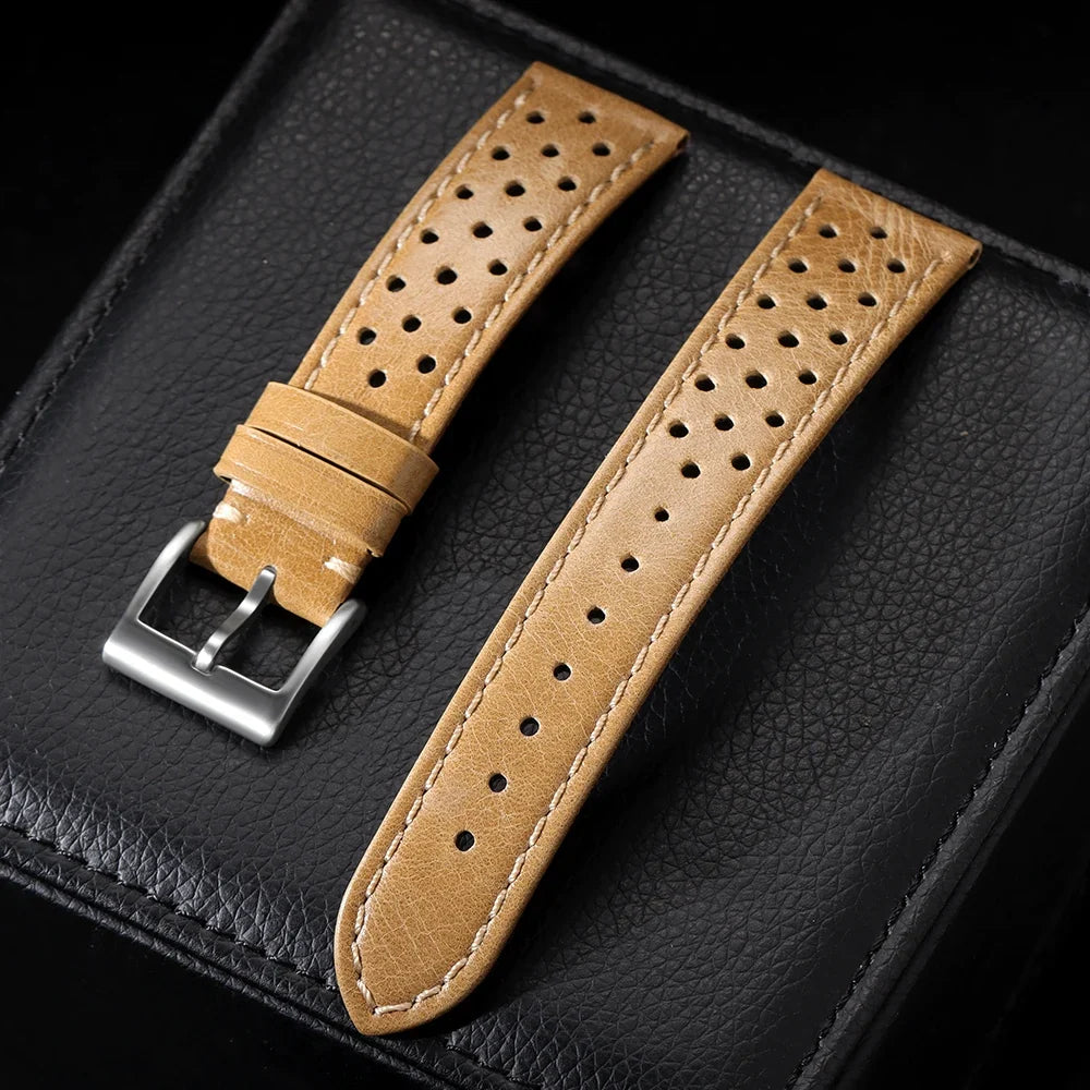 Motorola Moto Watch Perforated Leather Band, Polished or Matte