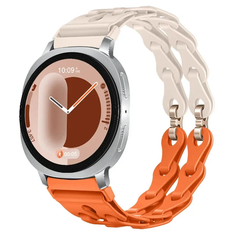 Samsung Galaxy Silicone Chain Watch Band – Watch8/Watch8 Classic/Watch9/Ultra/Ultra2 Multi