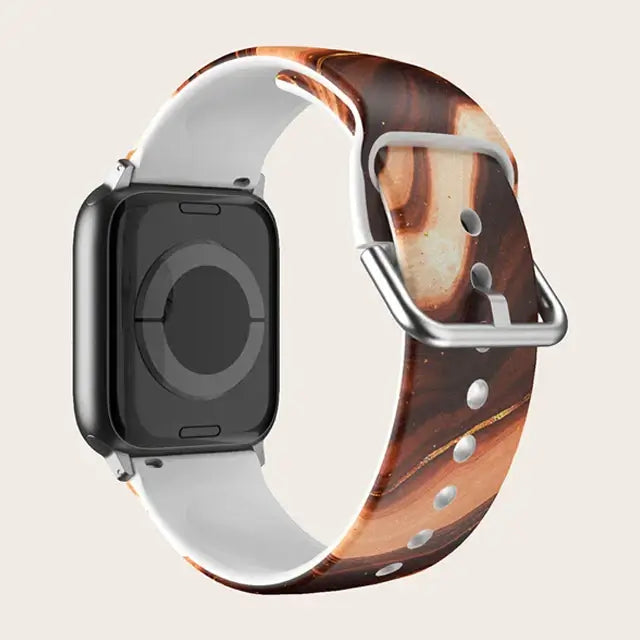 Apple Watch Patterned & Clear Silicone Band with Buckle