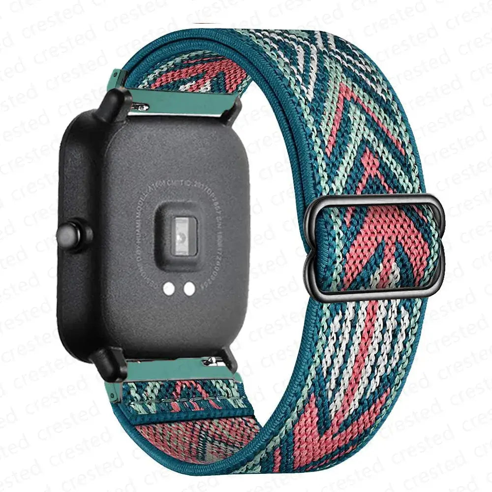 Amazfit Balance, GTR, GTS & Bip Stretch Nylon Loop Band, Slide Buckle