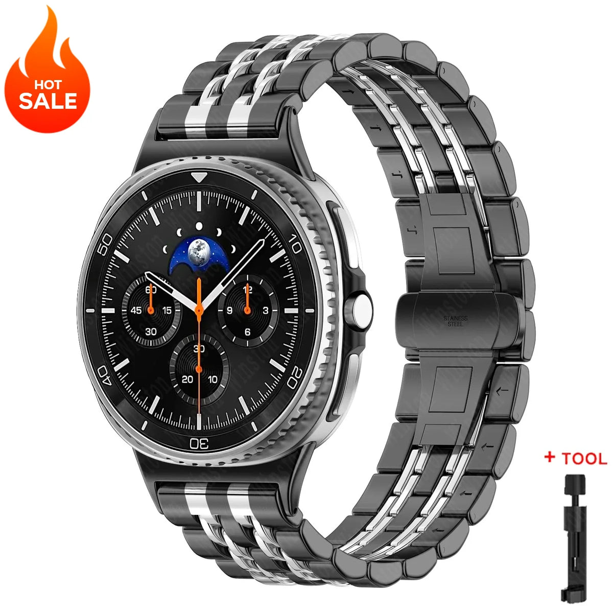 Stainless Steel Band for Samsung Galaxy Watch 8 40mm 44mm, 8 Classic 46mm & Ultra 47mm