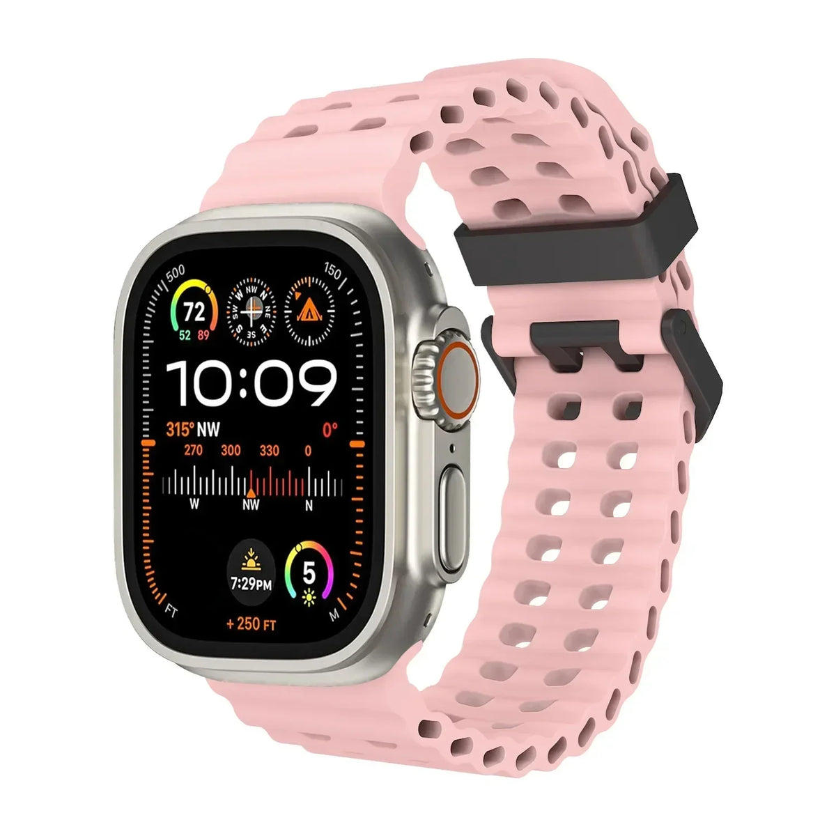 Ocean Silicone Apple Watch Band – Sport Strap | Series 11/10/9/8/7/6/SE & Ultra 1/2/3 | 42–49mm