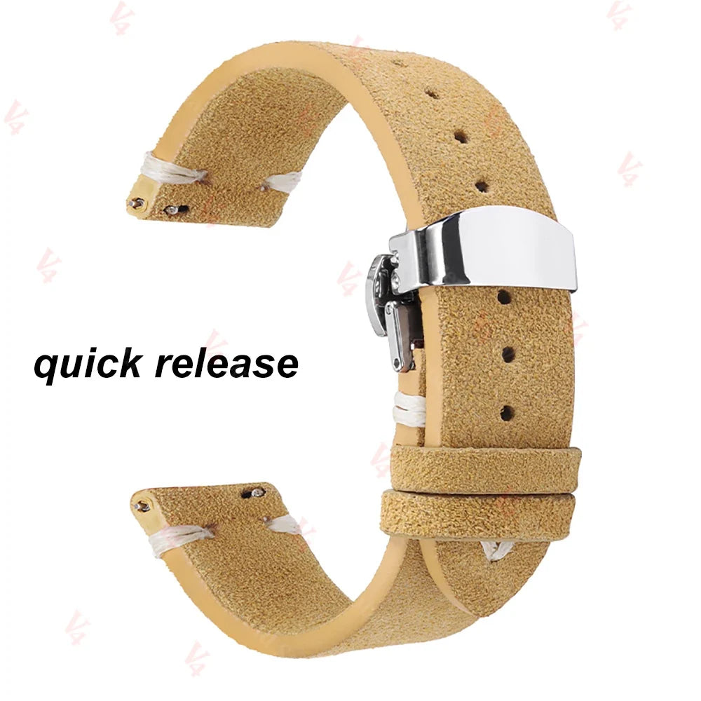 TicWatch Pro 3, E3 & GTH Stitched Suede Band with Butterfly Clasp