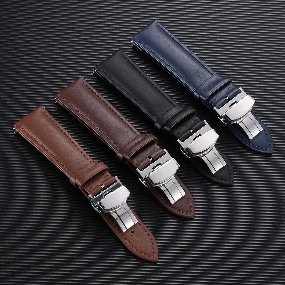 TicWatch Pro 3, E3 & GTH Leather Band with Butterfly Clasp