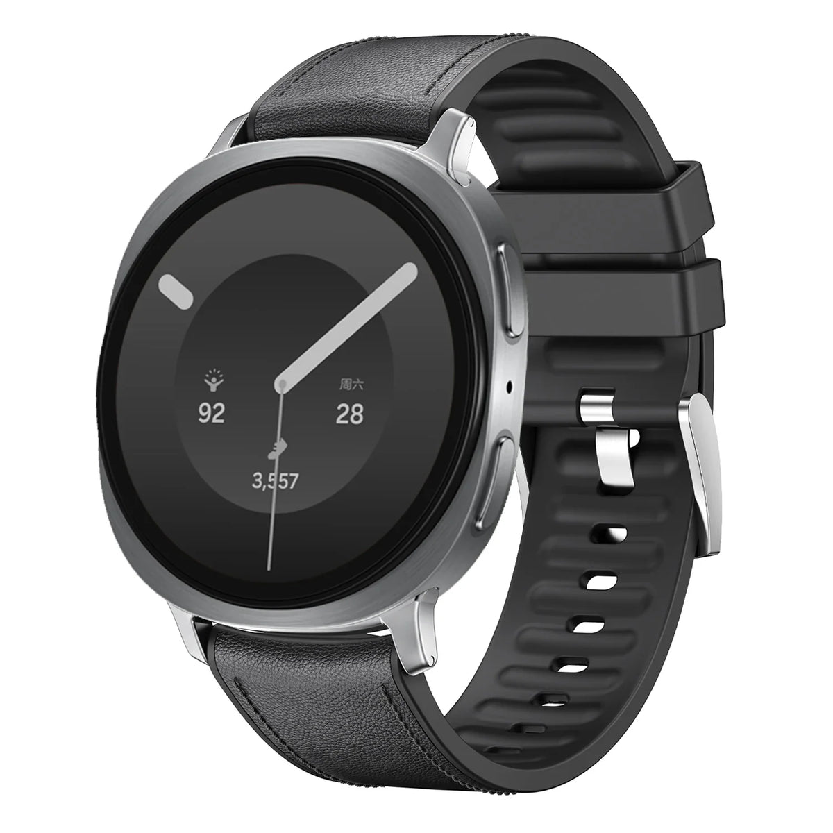 Leather-Look Silicone Band for Samsung Galaxy Watch 9 & 8 40mm 44mm & Classic 46mm | Business Replacement Strap