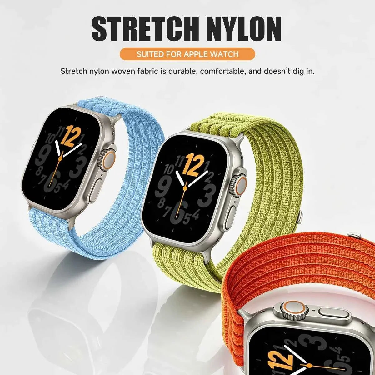Apple Watch Sport Nylon Strap | Ultra 3/2/1 49mm / Series 11-10 46mm 42mm / Series 9-8-7 45mm 41mm / Series 6-SE-5-4 44mm 40mm