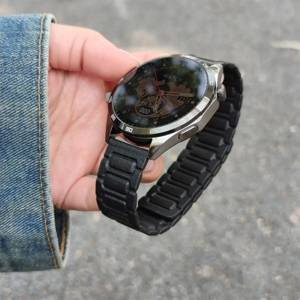 Garmin 18/20/22mm Quick Release Magnetic Leather Link Band
