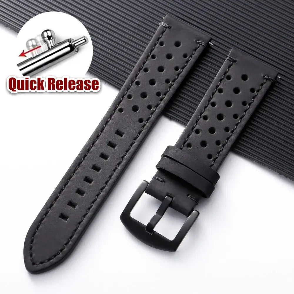 Amazfit Balance, GTR, GTS & Bip Stitched Perforated Leather Band