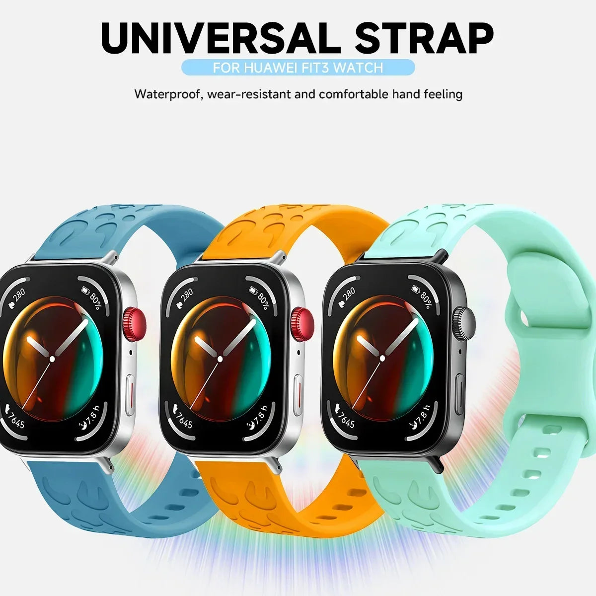 Leopard Engraved Silicone Watch Band for Huawei Watch Fit 4 / 4 Pro / Fit 3 / Fit 2