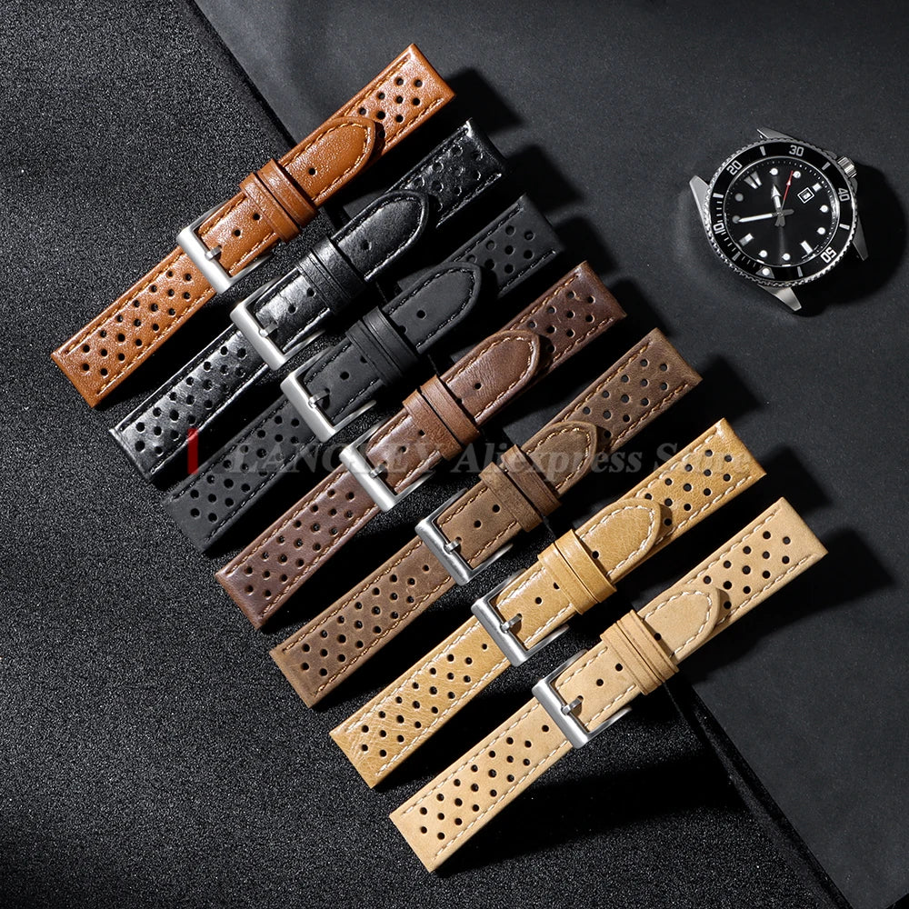 Motorola Moto Watch Perforated Leather Band, Polished or Matte