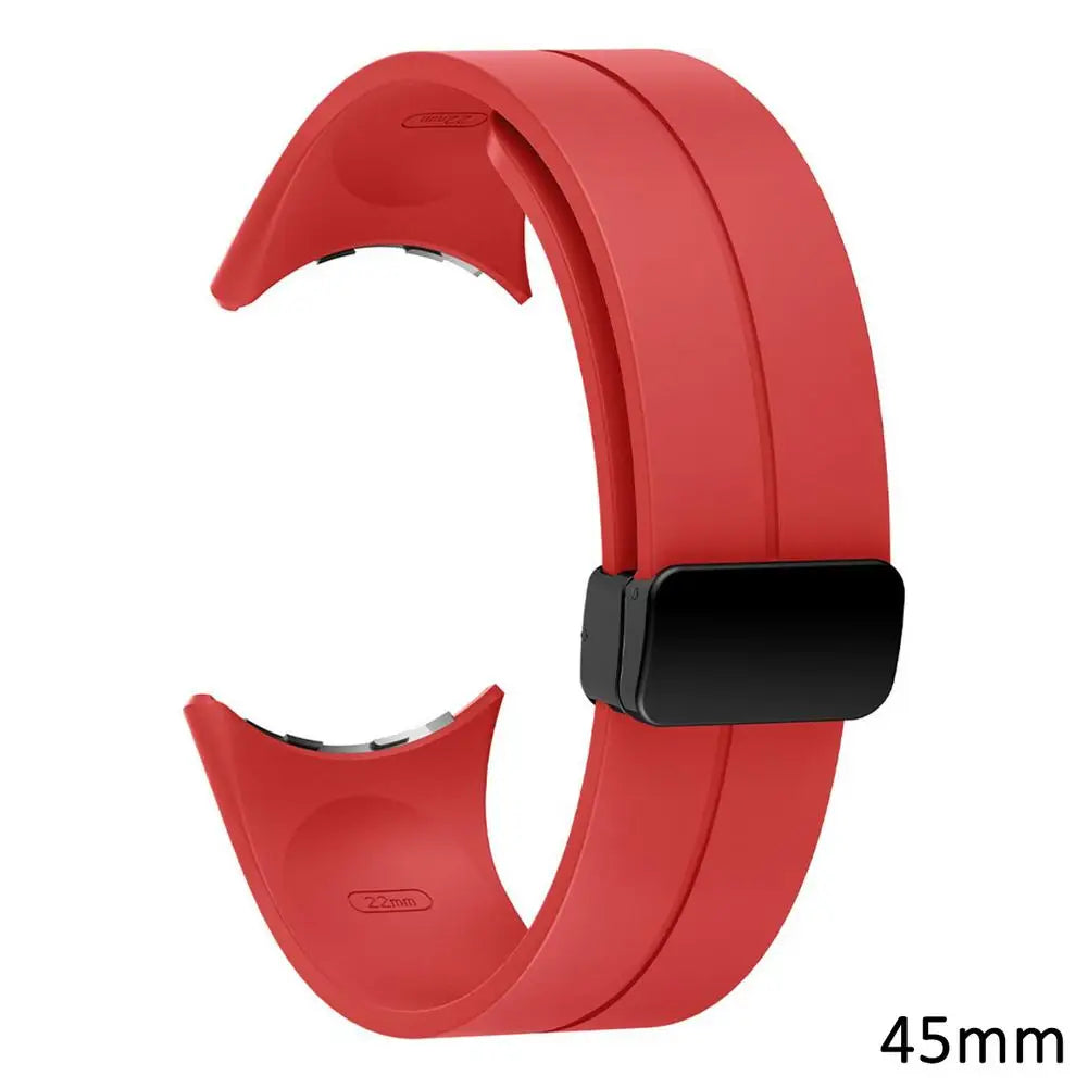 Google Pixel Watch 5, 4 & 3 Silicone Band, Magnetic Folding Buckle