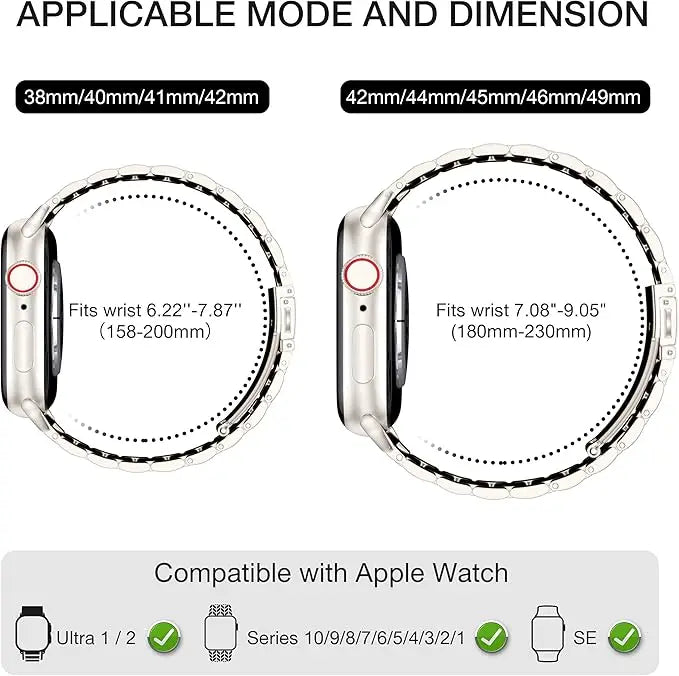 Stainless Steel Link Bracelet Band for Apple Watch Series 1-12, SE, Ultra 1/2/3/4