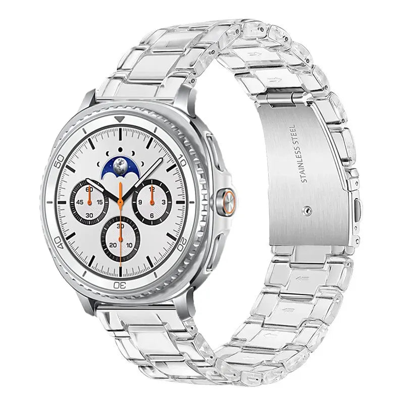 Samsung Galaxy Clear Plastic Link Watch Band – For Watch8/Watch8 Classic/Watch9/Ultra/Ultra2