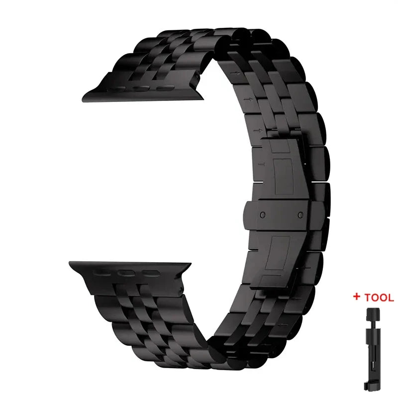 Titanium Metal Apple Watch Band – Fold Buckle Bracelet | Ultra 1/2/3 49mm