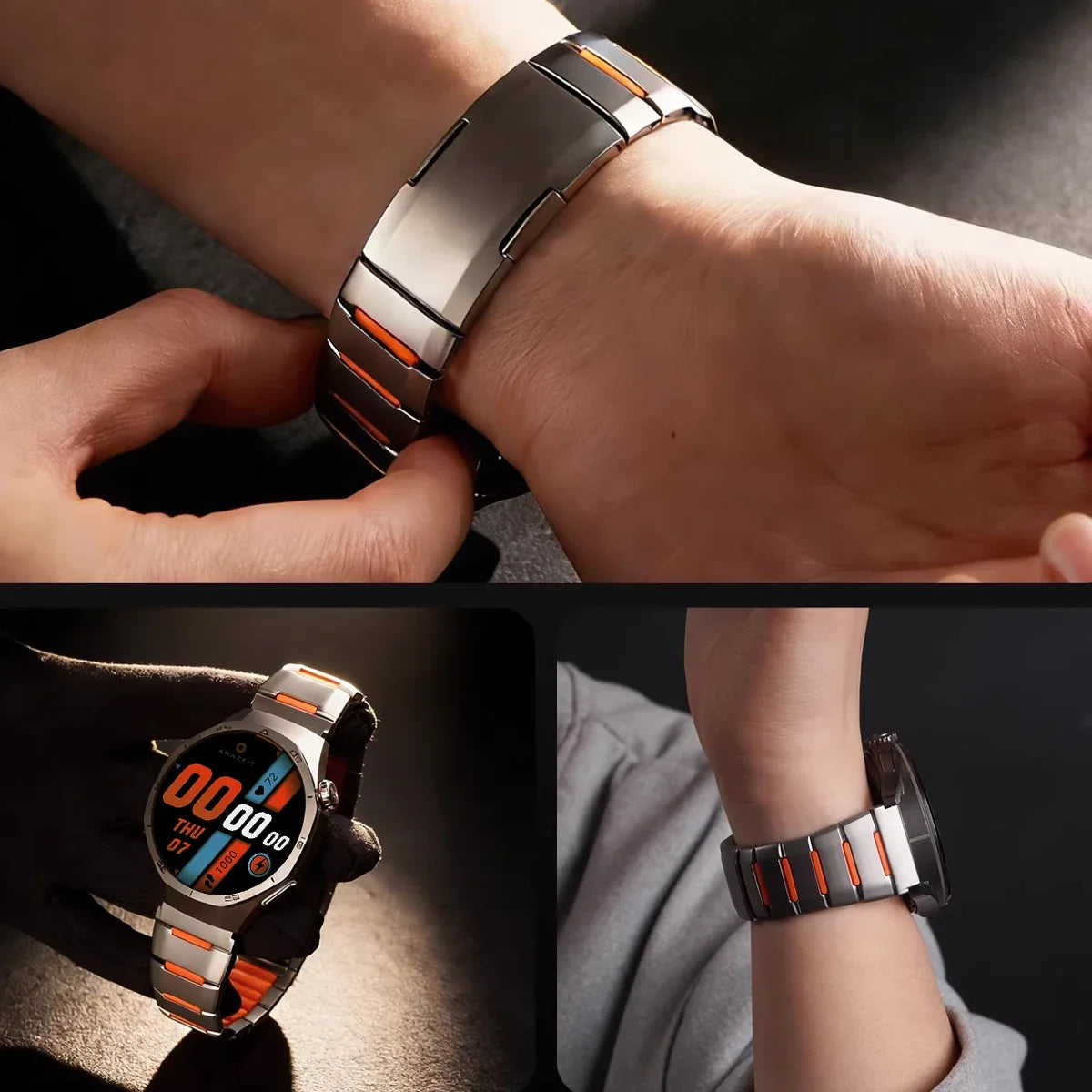 22MM Stainless Steel Watch Band for Huawei GT6 GT5 GT4 GT3 & Samsung Galaxy Watch