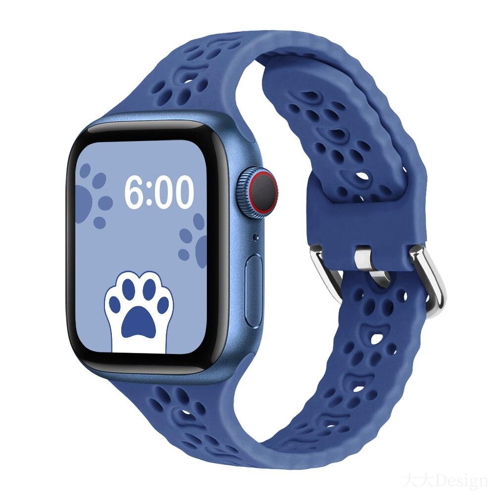Cat Paw Print Silicone Band for Apple Watch | Series 11, 10, Ultra & More