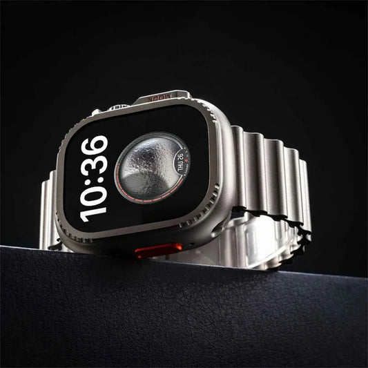Hard Case + Stainless Steel Band for Apple Watch – Ultra 1/2/3 & Series 11/10/9/8/7/6/SE | 44–49mm