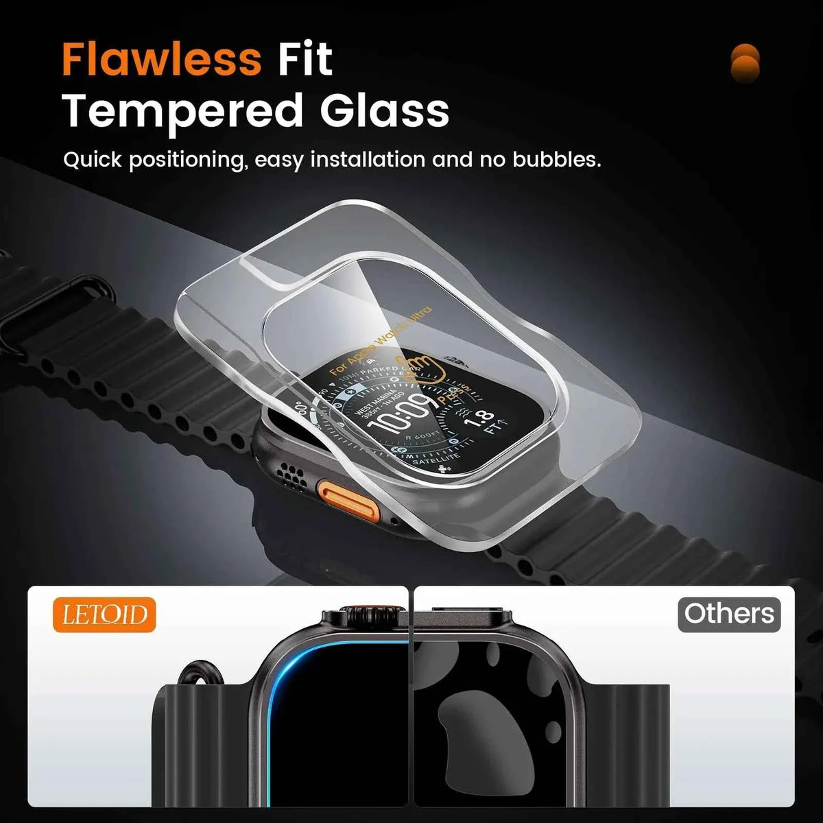 Tempered Glass Screen Protector + Metal Case for Apple Watch Ultra 1/2/3 – 49mm Hard PC Bumper Cover