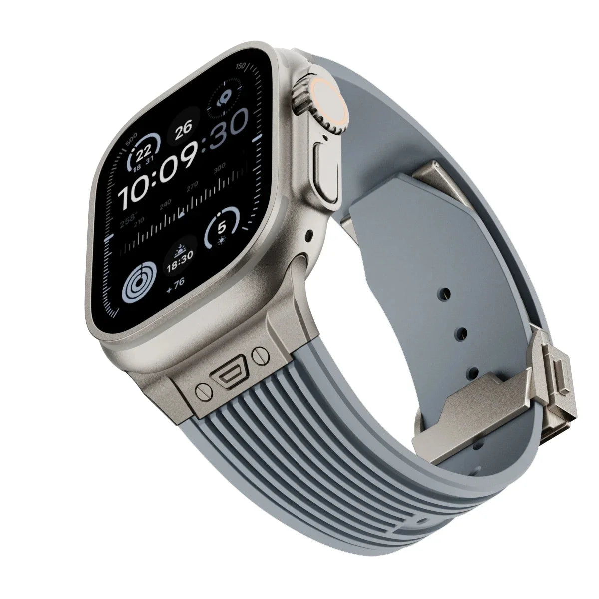 Luxury Sport Silicone Strap for Apple Watch Ultra 3/2 49mm – Series 11/10/9/8/7/6/SE 46/45/44/42mm