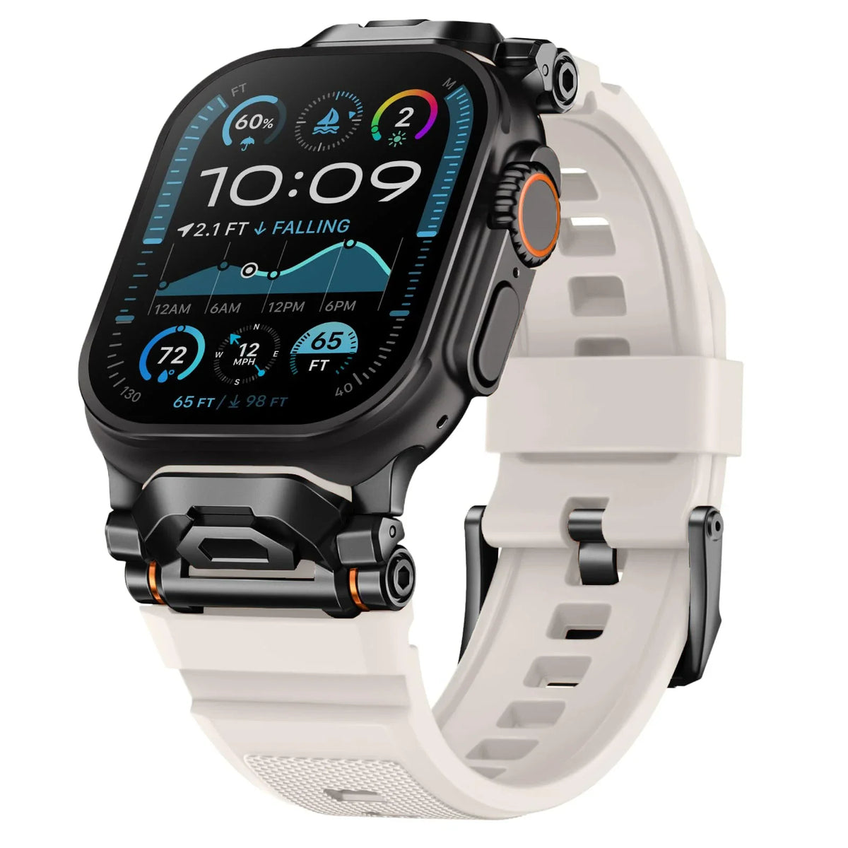 Sport Silicone Apple Watch Band – Titanium Finish | Series 11/10/9/8/7/6/SE & Ultra 1/2/3 | 42–49mm