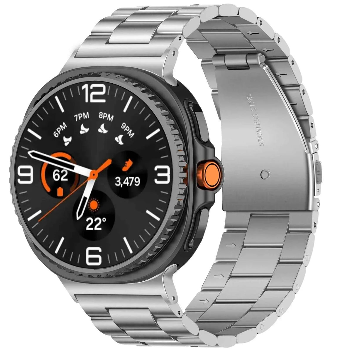 Original Adapter Stainless Steel Band for Samsung Galaxy Watch 8 & 9 / 8 Classic / Ultra 47mm – Metal Bracelet