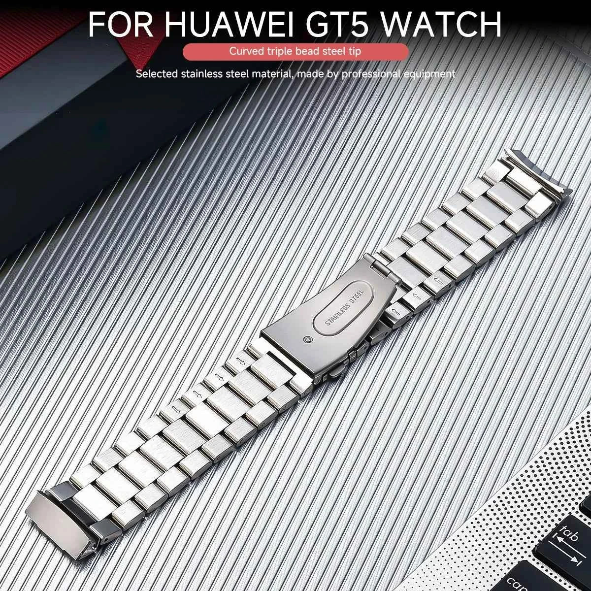 NoGap Curved Stainless Steel Band for Huawei Watch GT5 46mm