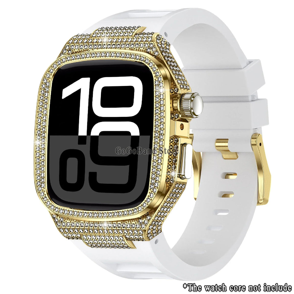 Diamond Case + Silicone Band Luxury Kit for Apple Watch Series 10 46mm / Series 9/8/7 45mm / Series 6/SE/5/4 44mm