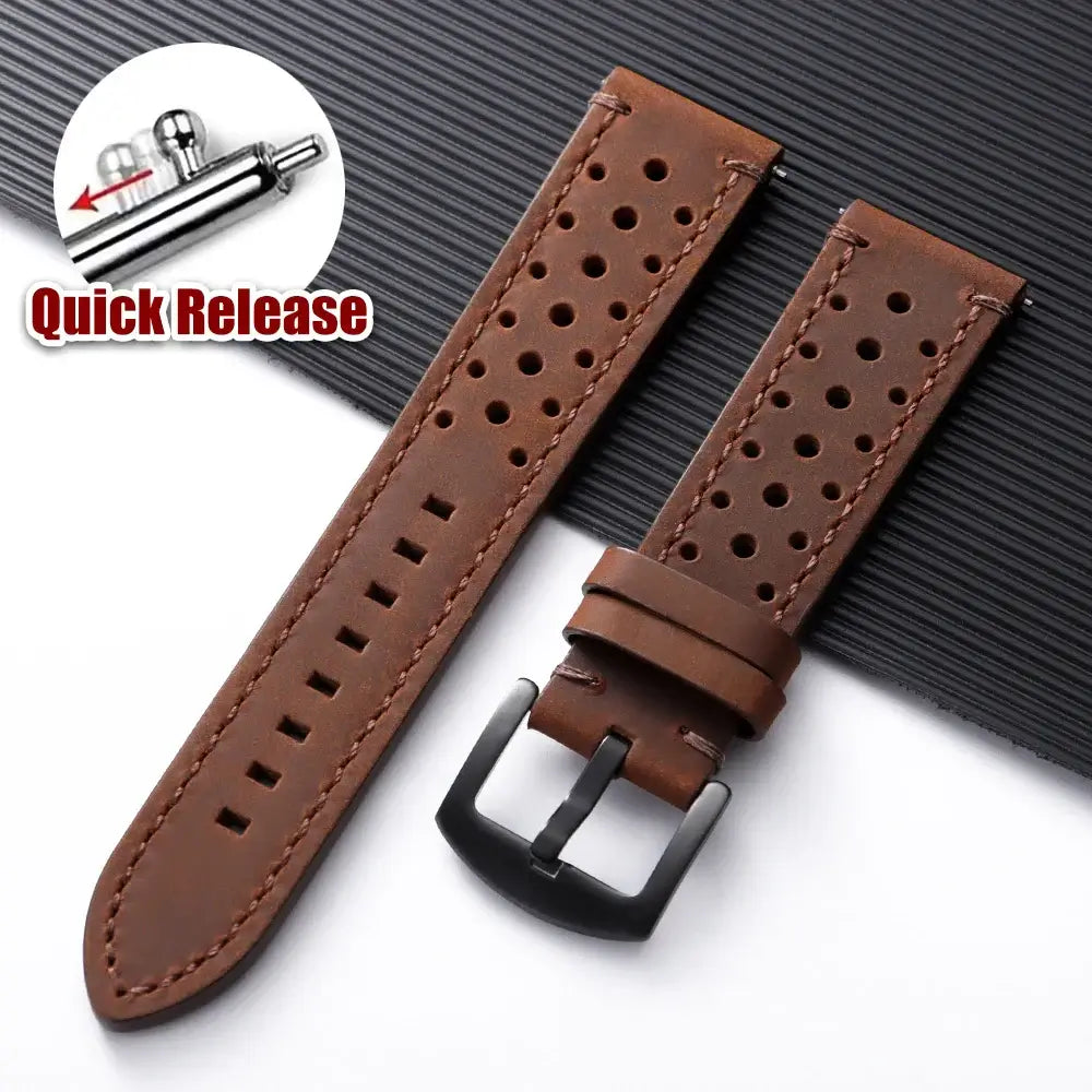 Amazfit Balance, GTR, GTS & Bip Stitched Perforated Leather Band