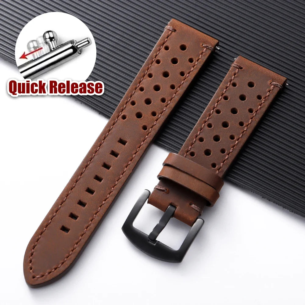 Motorola Moto Watch Perforated Leather Band with Stitched Edges