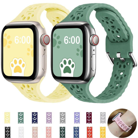 Cat Paw Print Silicone Band for Apple Watch | Series 11, 10, Ultra & More