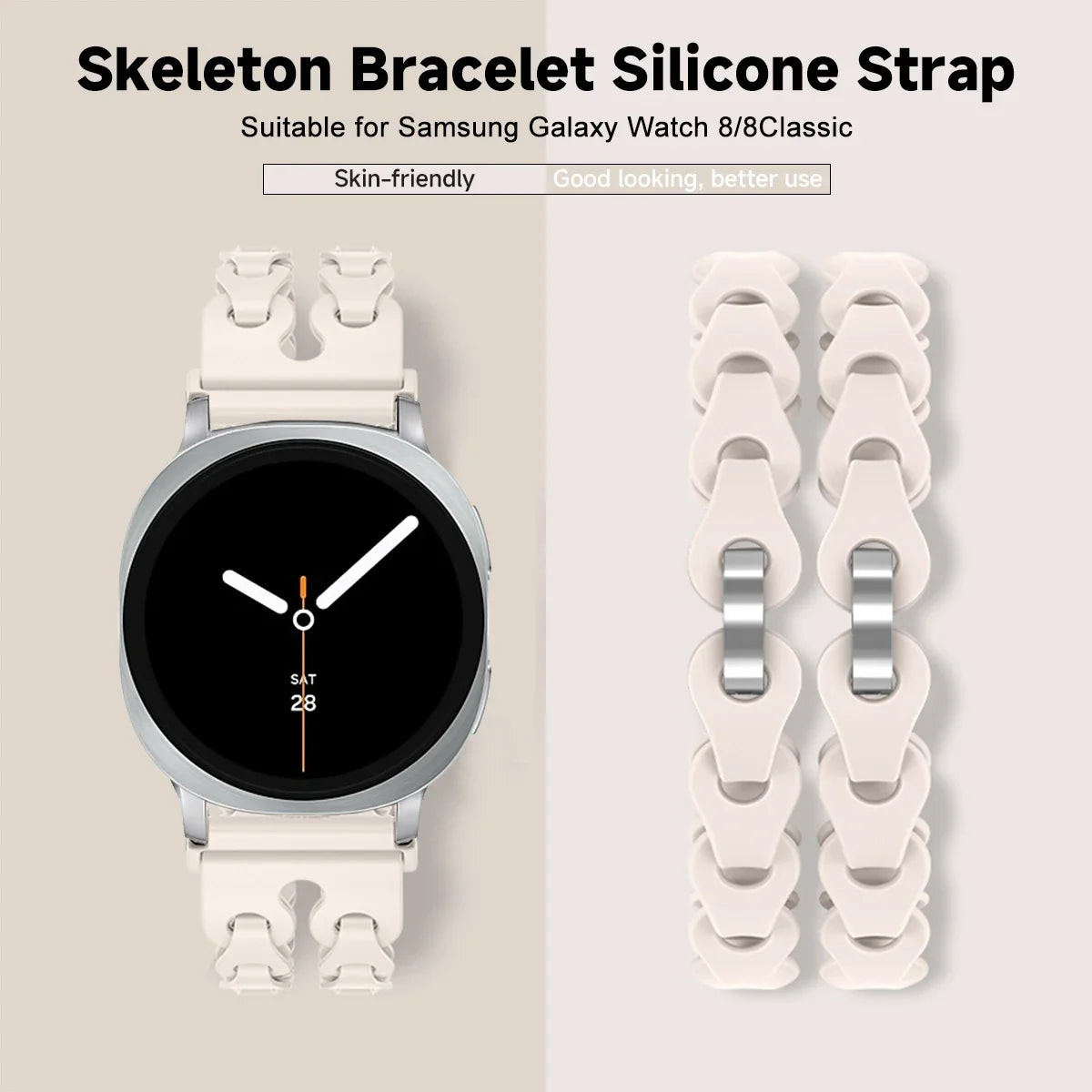 Samsung Galaxy Silicone Chain Watch Band – Watch8/Watch8 Classic/Watch9/Ultra/Ultra2 Multi