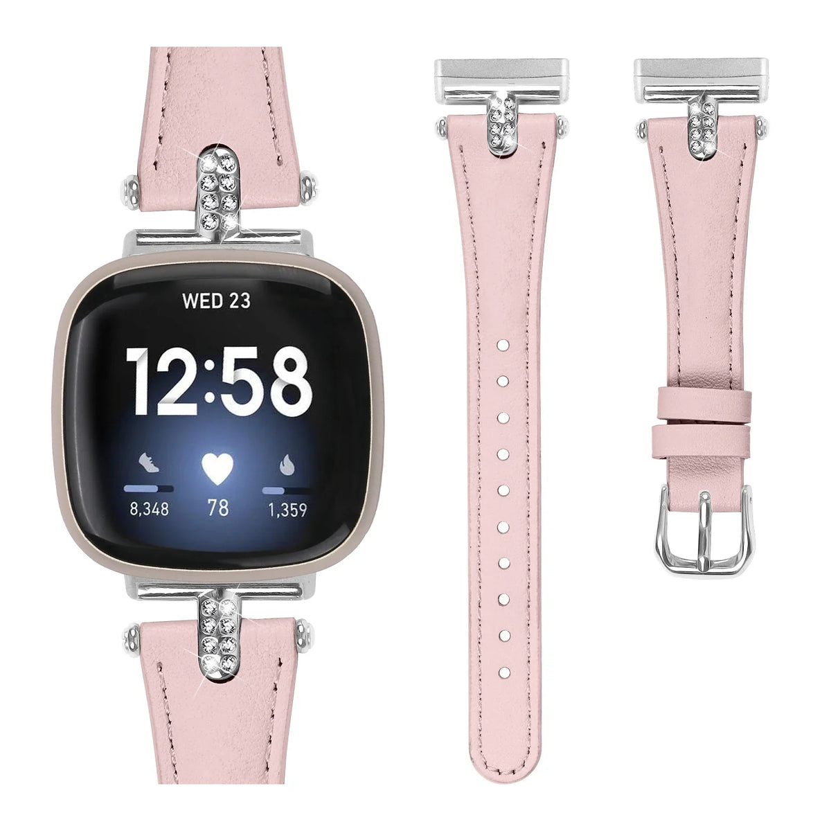 Fitbit Versa 4, Versa 3, Sense 2 & Sense Tapered Band, Sparkly Links