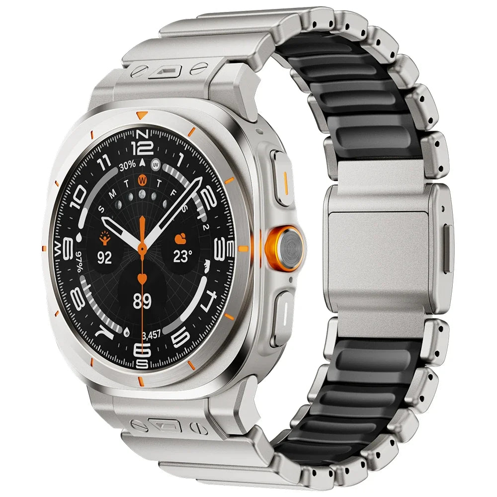 Samsung Galaxy Watch Ultra/Ultra2 Stainless Steel & Silicone Magnetic Band