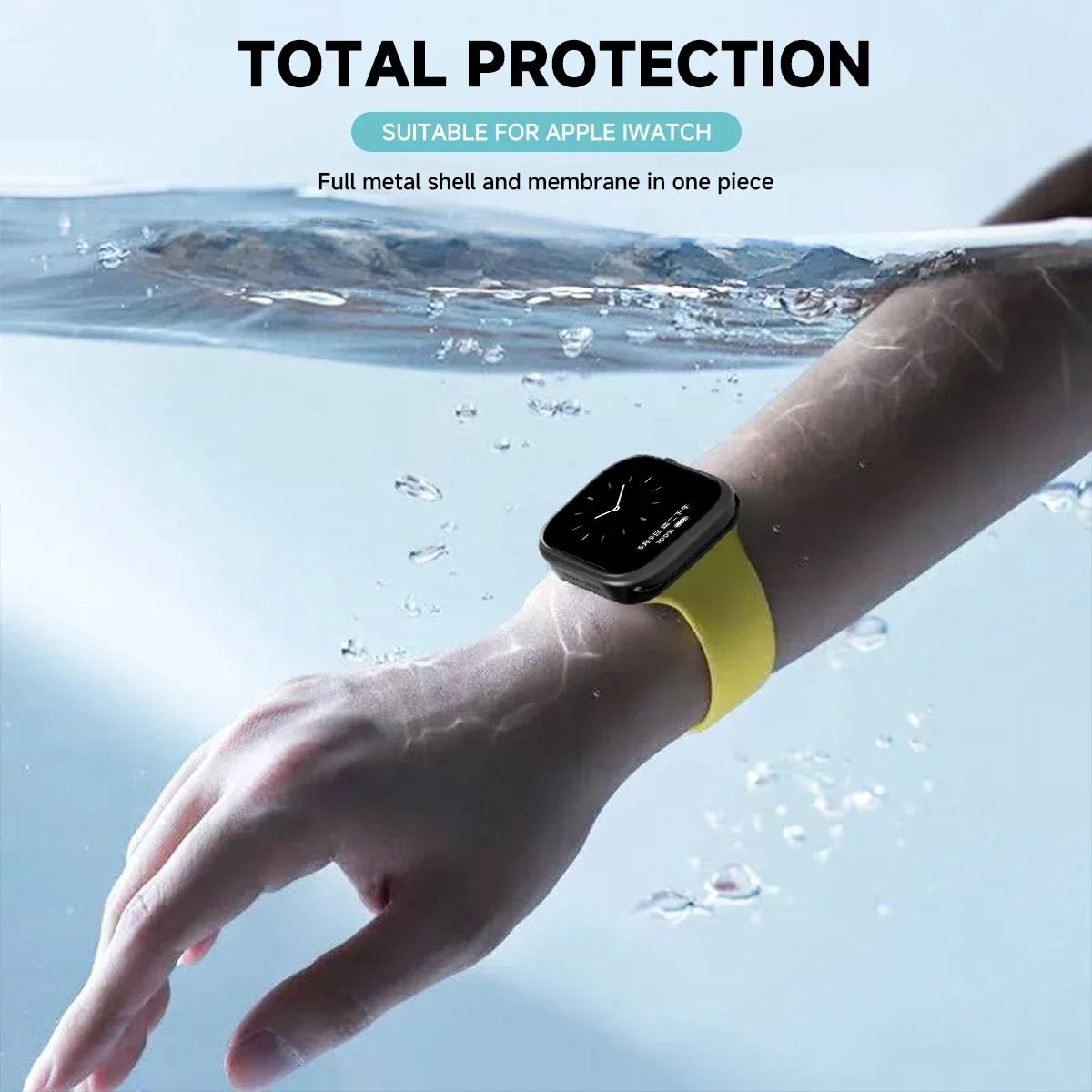 Metal Full-Cover Apple Watch Case for Series 4-12, SE & Ultra