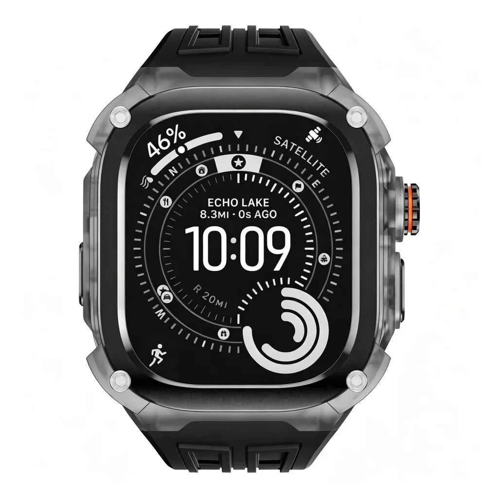 Silicone Strap & Zinc Alloy Bezel Kit for Apple Watch Ultra 1/2/3 49mm