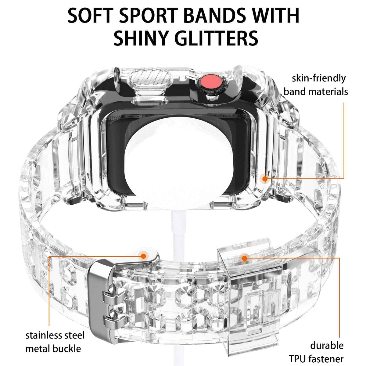 Silicone Apple Watch Band+Case Series 9/8/7/6/5/4/SE