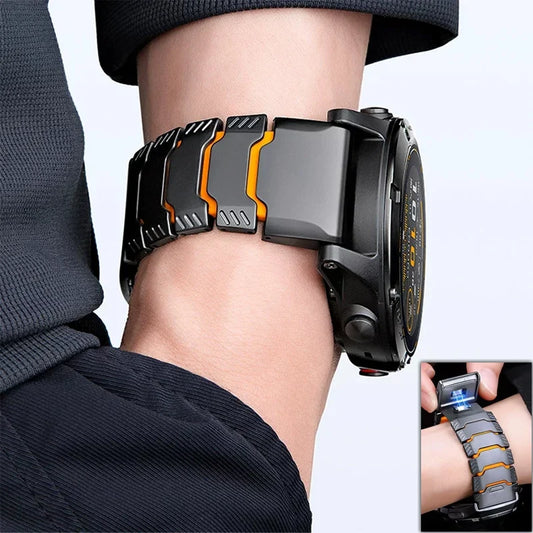 Garmin QuickFit 22/26mm Two-Tone Metal Link Band with Magnetic Clasp