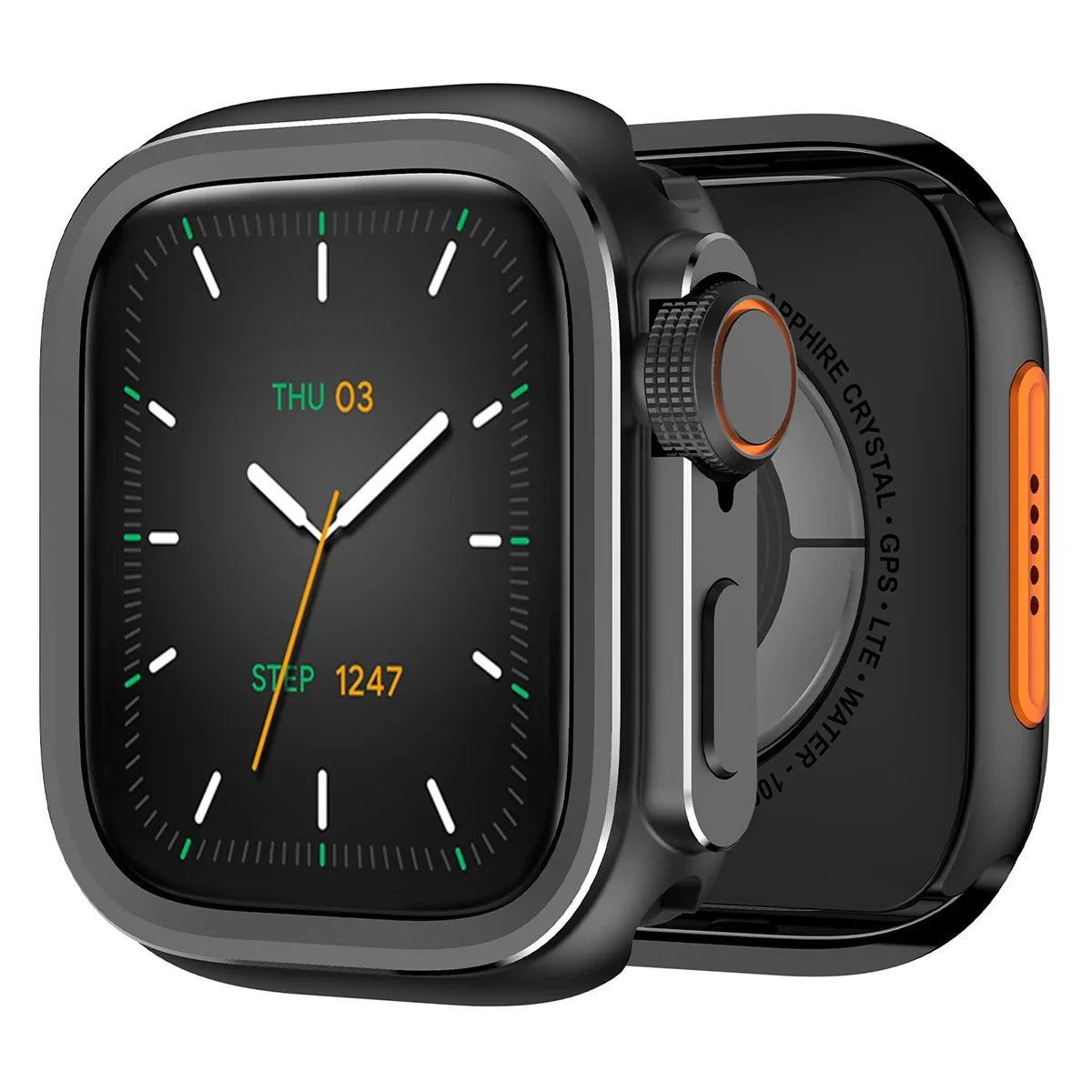 Apple Watch Aluminum Alloy Case | Ultra 3/2/1 49mm / Series 11-10 46mm / Series 9-8-7 45mm / Series 6-SE-5-4 44mm Metal Bumper