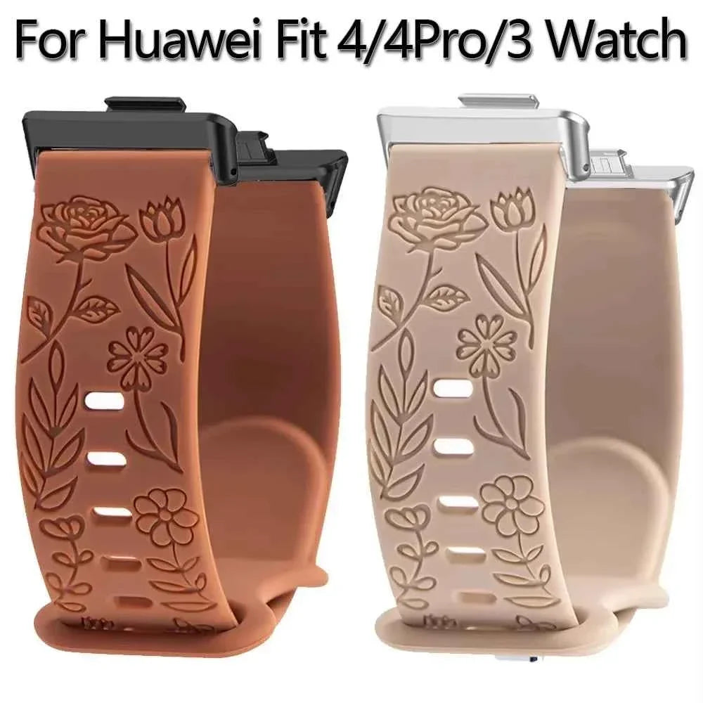 Prints Design Silicone Band For Huawei Watch Fit 1/2/3/4/4Pro