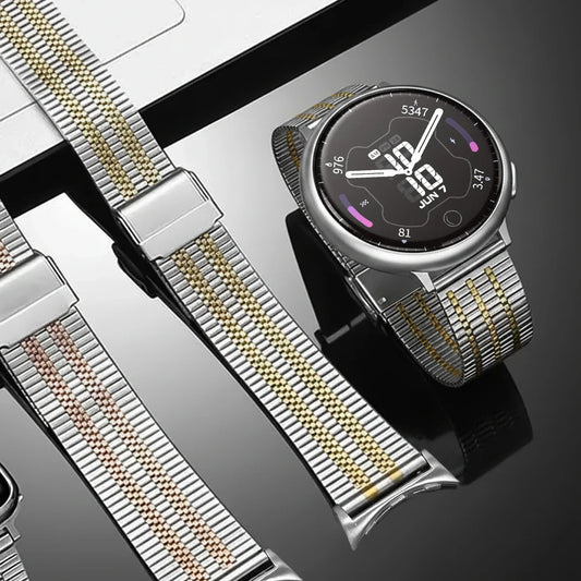 Google Pixel Watch 5, 4 & 3 Seven-Bead Stainless Steel Link Band
