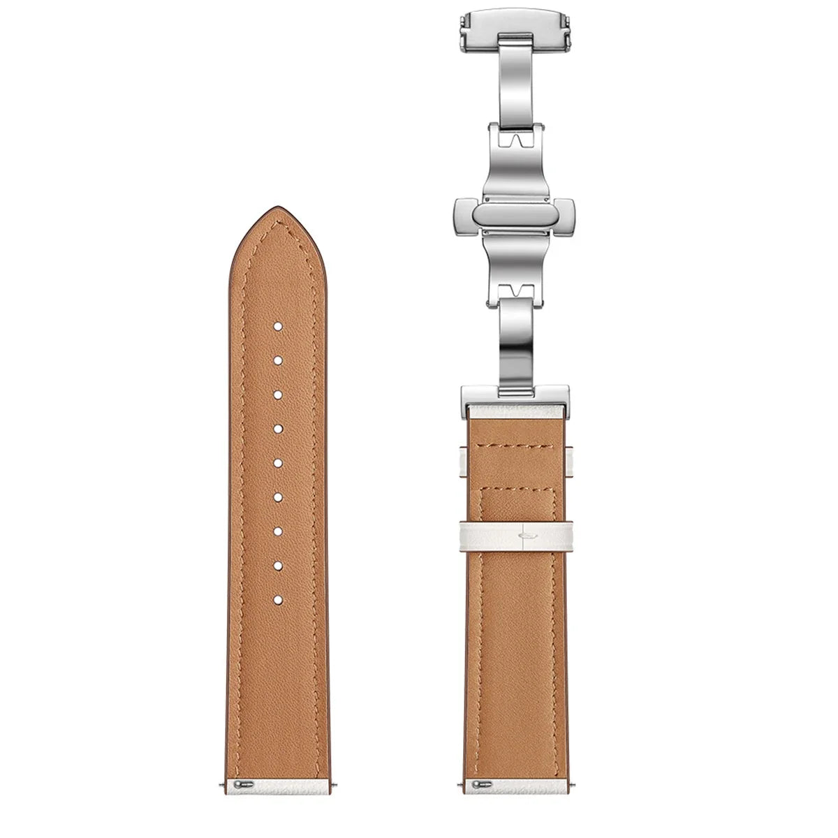 Google Pixel Watch 5, 4 & 3 45mm Leather Band, Butterfly Clasp