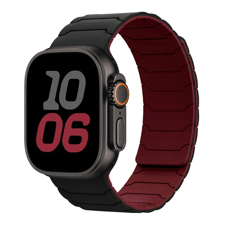 Magnetic Silicone Apple Watch Band – Sport Bracelet | Series 10/9/8/7/6/SE & Ultra | 38-49mm