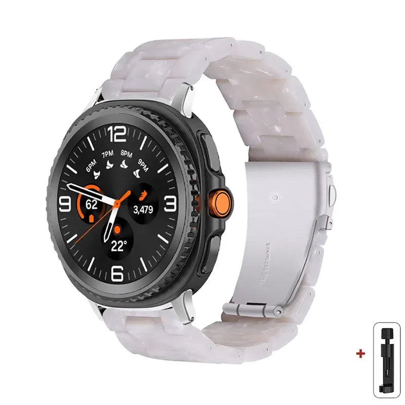 Samsung Galaxy Resin Link Watch Band - Tortoise Women Watch8/Watch8 Classic/Watch9 Ultra/Ultra2