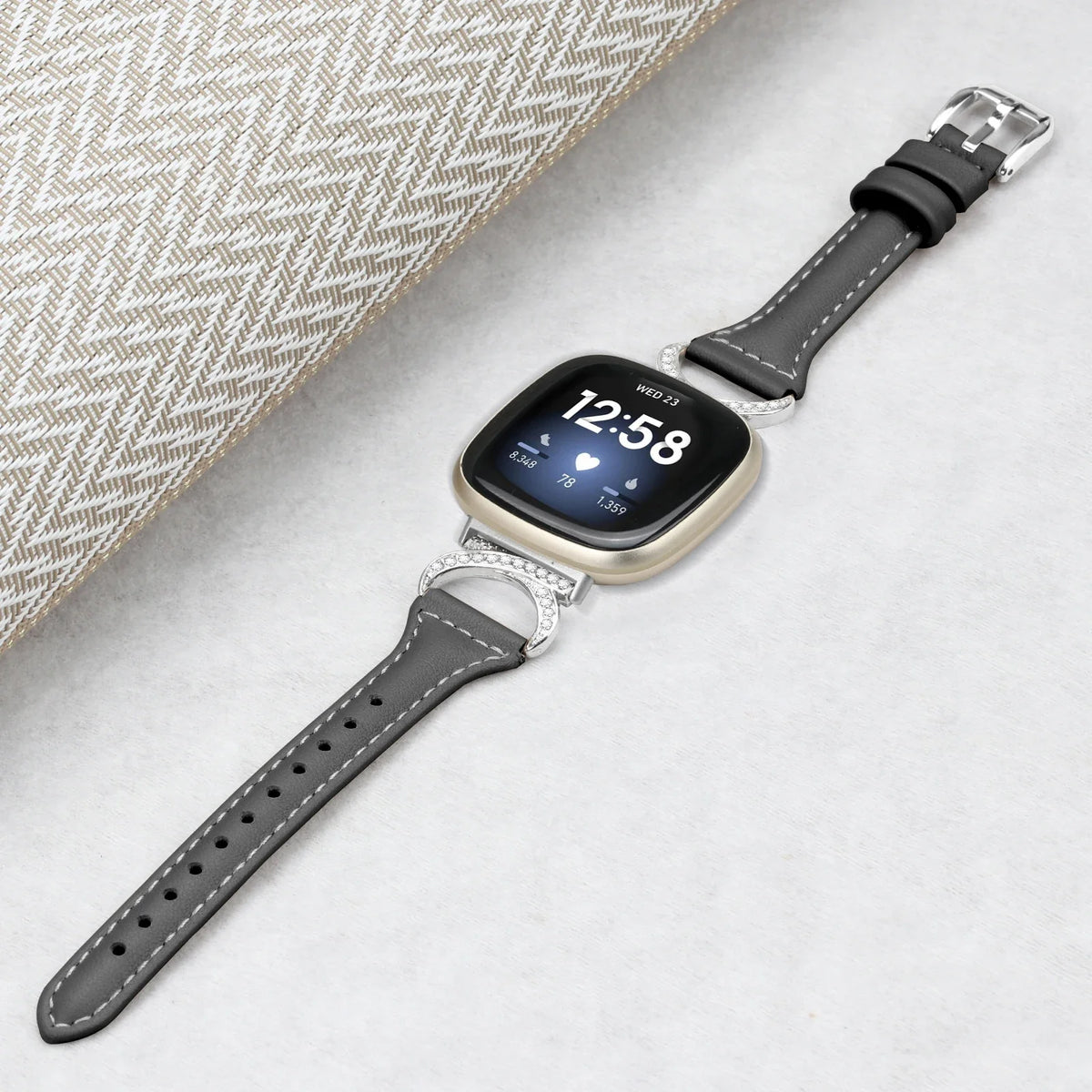 Fitbit Versa 4, Versa 3, Sense 2 & Sense Sparkly D-Link Leather Band