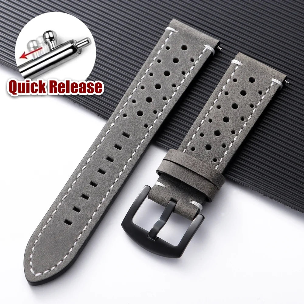 Motorola Moto Watch Perforated Leather Band with Stitched Edges
