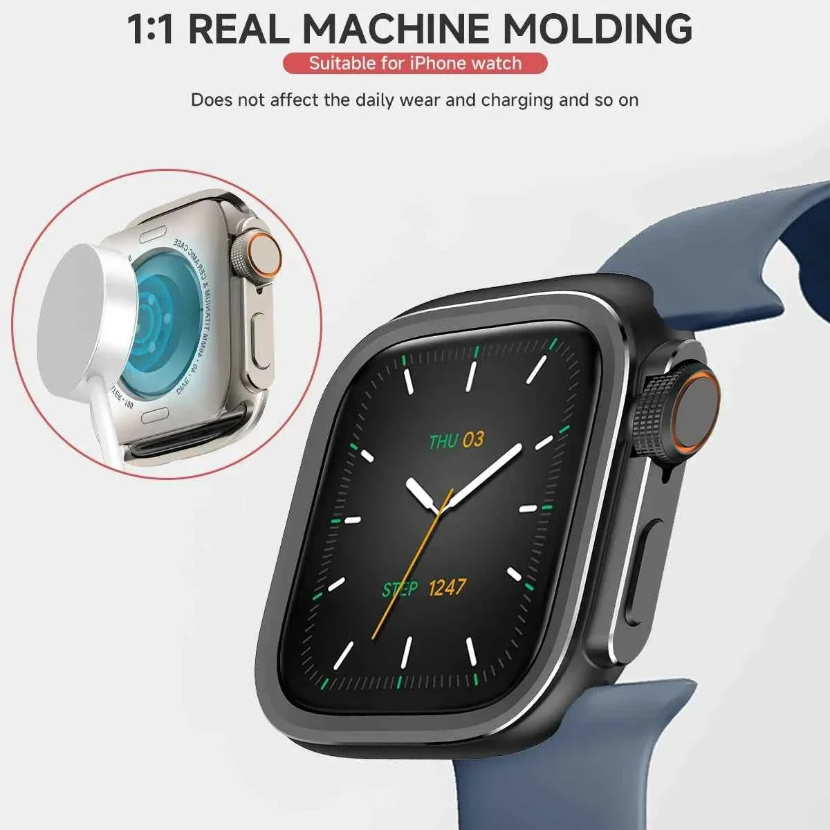 Apple Watch Aluminum Alloy Case | Ultra 3/2/1 49mm / Series 11-10 46mm / Series 9-8-7 45mm / Series 6-SE-5-4 44mm Metal Bumper